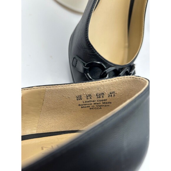 Naturalizer Becca Women's Chain Pumps Leather Black Matte Size 8 WIDE - Picture 8 of 9